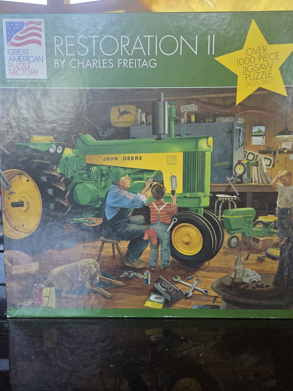 John Deere Green & Yellow Tractor Puzzle by Charles Freitag